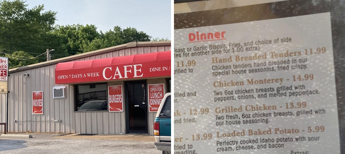 The Video Corner Cafe Menu