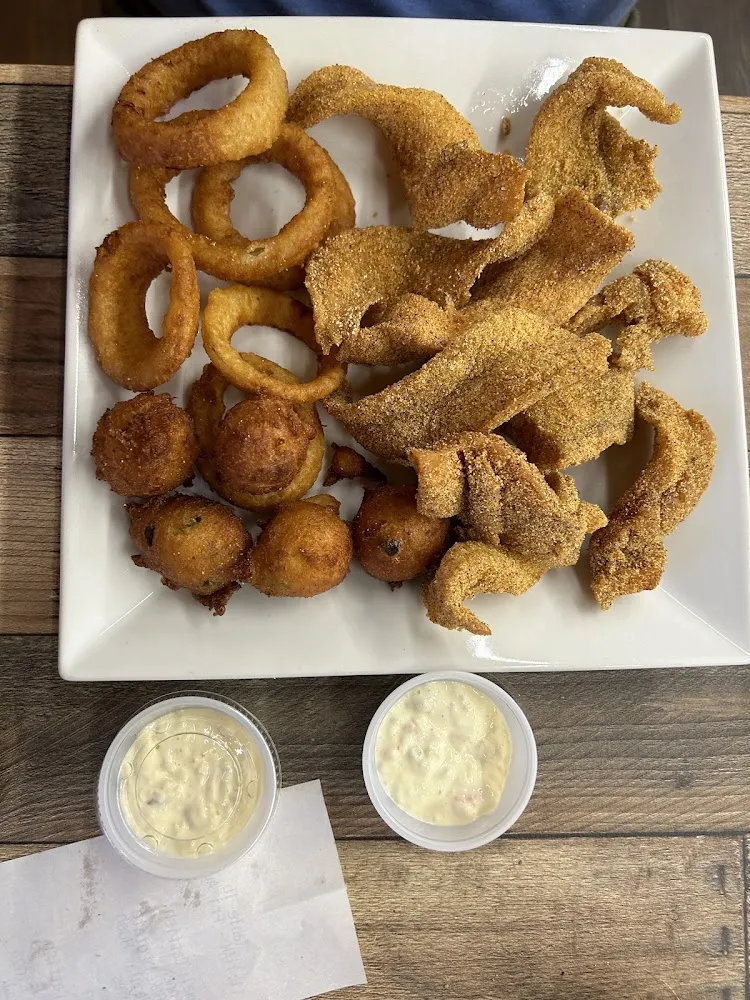 Large Catfish with Onion Rings